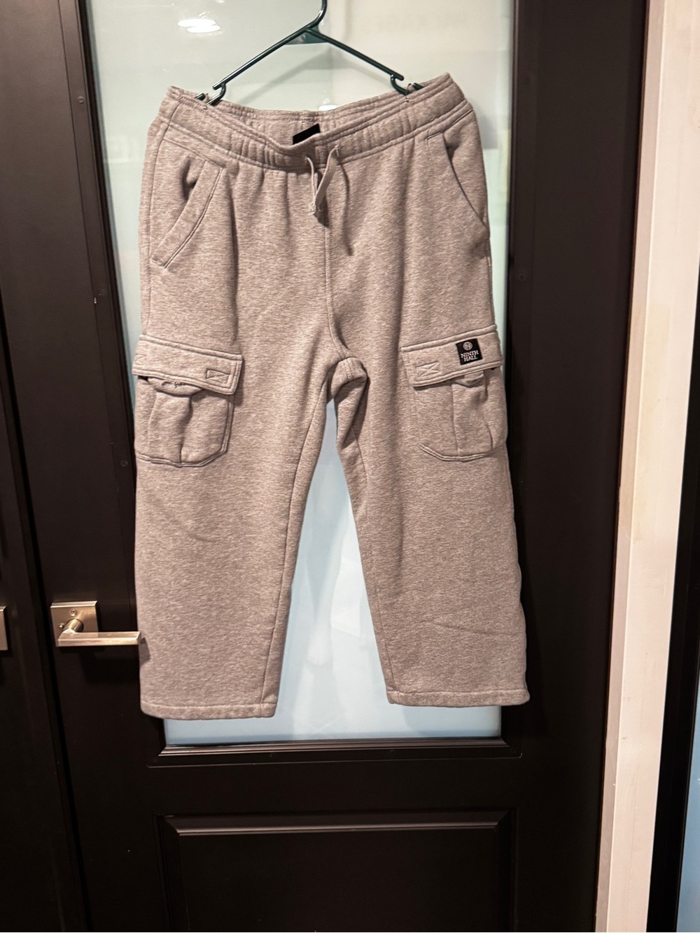 Kids Cargo Jogger Sweatpants in Light Gray